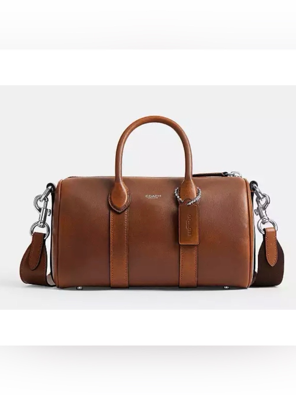 COACH Compass Bag 25 In Loved Leather, SADDLE/BURNT SIENNA - Picture 10 of 10